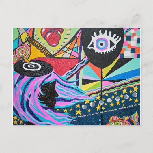 Schwarzer Ballon Postkarte (Vorderseite)