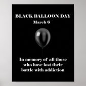 Schwarzer Ballon Tag Überdosierung Sensibilisierun Poster (Vorne)