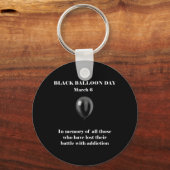 Schwarzer Ballon Tag Überdosierung Sensibilisierun Schlüsselanhänger (Vorderseite)