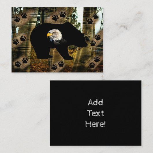 Schwarzer Bär Adlerbär Paw Prinderness S Visitenkarte (Vorne/Hinten)