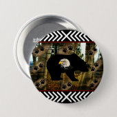 Schwarzer Bär Adlerbär Paw Prinz Wilderness Button (Vorne & Hinten)