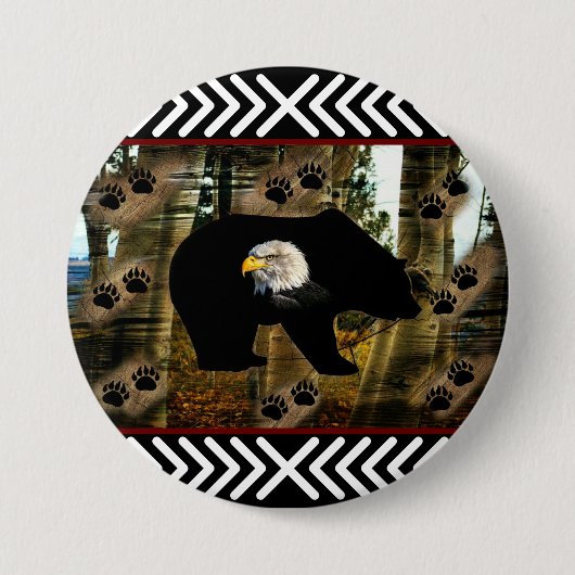 Schwarzer Bär Adlerbär Paw Prinz Wilderness Button (Vorderseite)