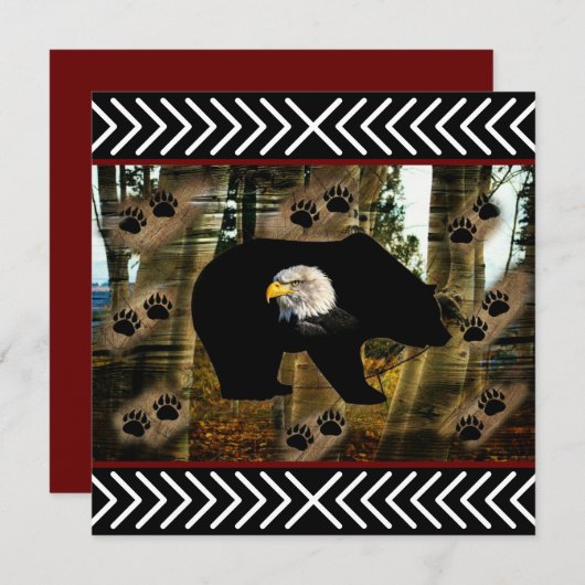 Schwarzer Bär Adlerbär Paw Prinz Wilderness Dankeskarte (Vorne/Hinten)