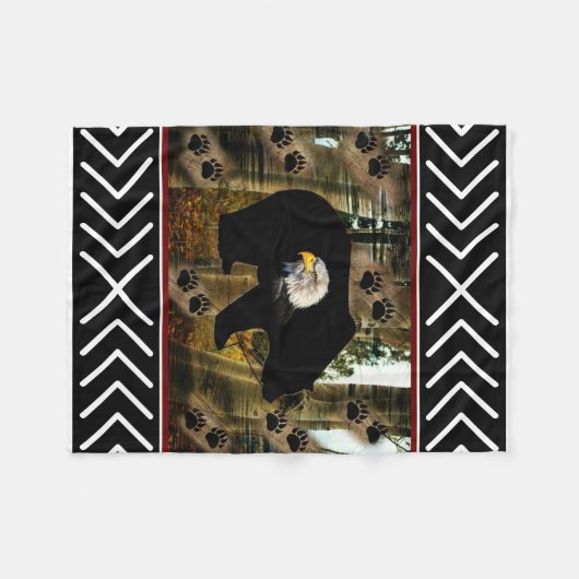 Schwarzer Bär Adlerbär Paw Prinz Wilderness Fleecedecke (Vorderseite (Horizontal))