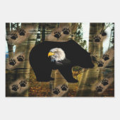 Schwarzer Bär Adlerbär Paw Prinz Wilderness Geschenkpapier Set (Vorderseite 3)