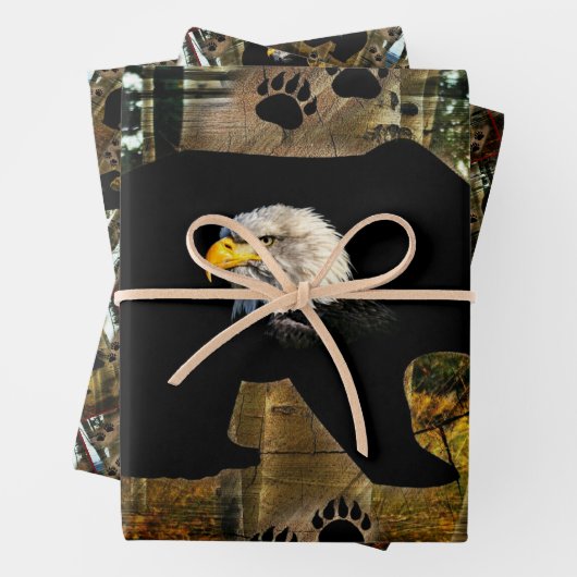 Schwarzer Bär Adlerbär Paw Prinz Wilderness Geschenkpapier Set (Beispiel)