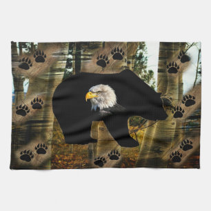 Schwarzer Bär Adlerbär Paw Prinz Wilderness Geschirrtuch