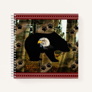 Schwarzer Bär Adlerbär Paw Prinz Wilderness Notizblock