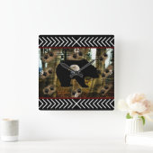 Schwarzer Bär Adlerbär Paw Prinz Wilderness Quadratische Wanduhr (Zuhause)