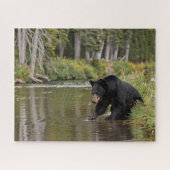 Schwarzer Bär am Fluss Puzzle (Horizontal)
