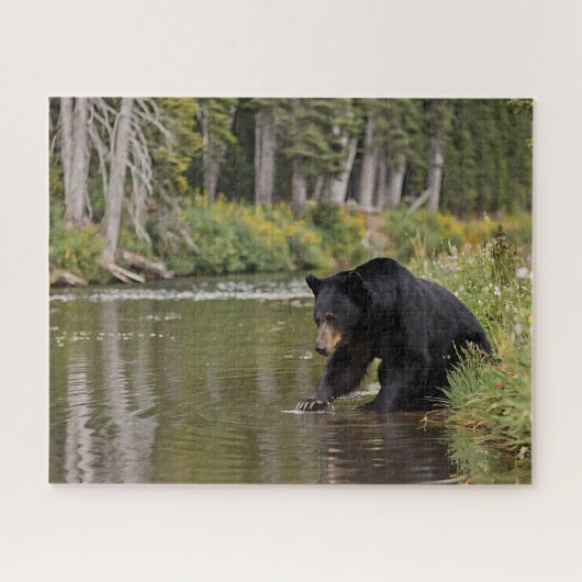Schwarzer Bär am Fluss Puzzle (Horizontal)
