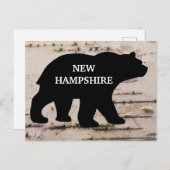 Schwarzer Bär auf Birkenrinde mit Staat, Postkarte (Vorne/Hinten)