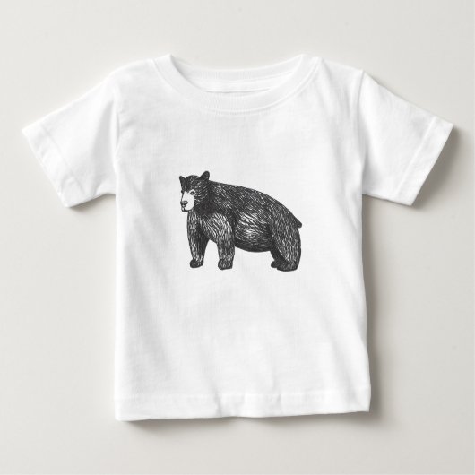 Schwarzer Bär aus künstlerischem Holz Baby T-shirt (Vorderseite)