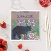 Schwarzer Bär Blumenpapier Napkin Serviette (Beispiel)