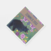 Schwarzer Bär Blumenpapier Napkin Serviette (Ecke)