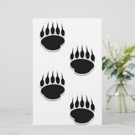 Schwarzer Bär Briefpapier (Stehend Vorderseite)