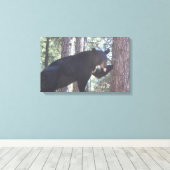 Schwarzer Bär, Canvas Prints Leinwanddruck (Insitu (Holzboden))