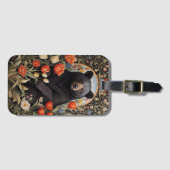 Schwarzer Bär farbenfrohe Tulip-Blume Gepäckanhänger (Vorderseite (Horizontal))