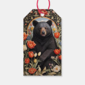Schwarzer Bär farbenfrohe Tulip-Blume Geschenkanhänger (Rückseite)