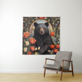 Schwarzer Bär farbenfrohe Tulip-Blume Wandteppich (Beispiel)