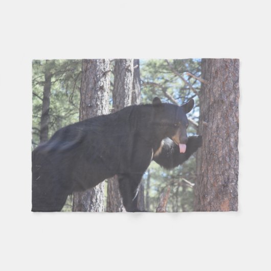 Schwarzer Bär Fleece Blanket (Vorderseite (Horizontal))
