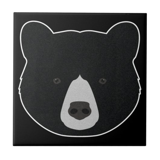 Schwarzer Bär Fliese (Vorderseite)