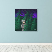 Schwarzer Bär gekreist Canvas Print Leinwanddruck (Insitu (Holzboden))