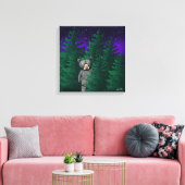 Schwarzer Bär gekreist Canvas Print Leinwanddruck (Insitu (Wohnzimmer))
