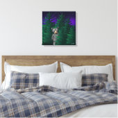 Schwarzer Bär gekreist Canvas Print Leinwanddruck (Insitu (Schlafzimmer))