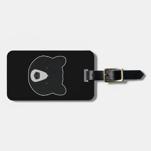Schwarzer Bär Gepäckanhänger (Vorderseite horizontal)