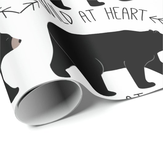 Schwarzer Bär Geschenkpapier (Rolleneckpunkt)