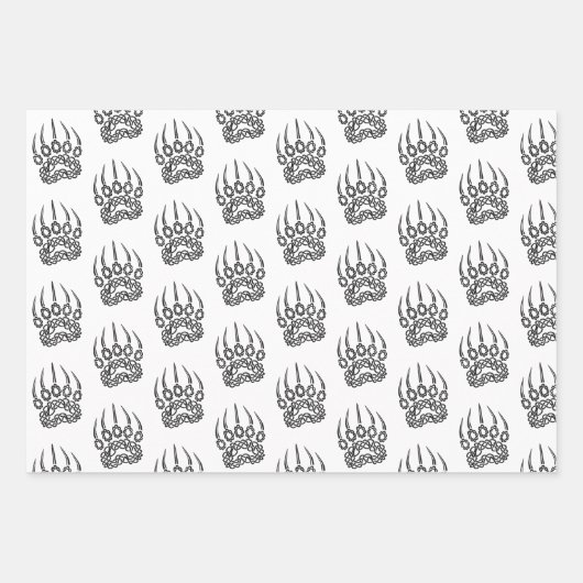 Schwarzer Bär Geschenkpapier Set (Vorderseite)