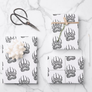 Schwarzer Bär Geschenkpapier Set