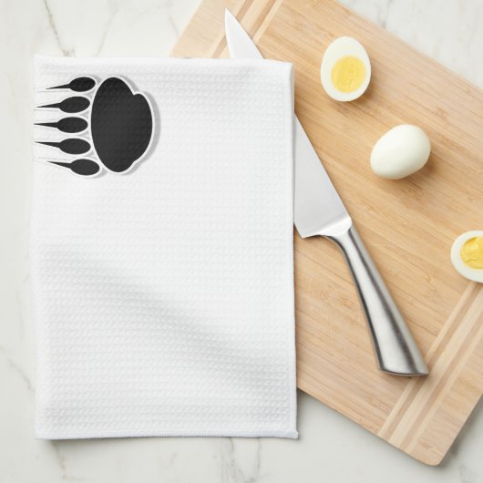 Schwarzer Bär Geschirrtuch (Viertel Falte)