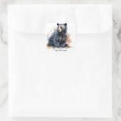 Schwarzer Bär, Gewürzkunst Quadratischer Aufkleber (Tasche)