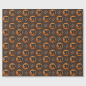 Schwarzer Bär Herbst Erde braun Geschenkpapier (Flach)