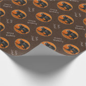 Schwarzer Bär Herbst Erde braun Geschenkpapier (Ecke)