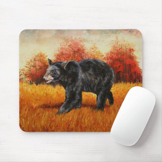 Schwarzer Bär Herbst Mousepad (Mit Mouse)