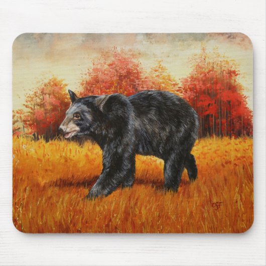 Schwarzer Bär Herbst Mousepad (Vorne)
