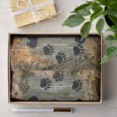 Schwarzer Bär Herbstblätter Seidenpapier (Geschenk)