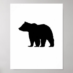 Schwarzer Bär Illustration Art Poster