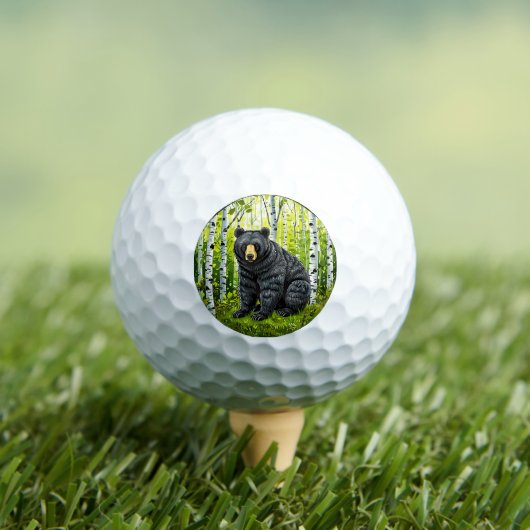 Schwarzer Bär im Birnenwald Golfball (Insitu T-Shirt)