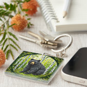 Schwarzer Bär im Birnenwald Schlüsselanhänger (Vorderseite rechts)