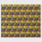 Schwarzer Bär im Herbst Geschenkpapier (Flach)