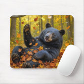 Schwarzer Bär im Herbst Mousepad (Mit Mouse)