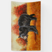 Schwarzer Bär im Herbstwald Banner (Vertikal)