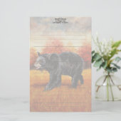 Schwarzer Bär im Herbstwald Briefpapier (Stehend Vorderseite)