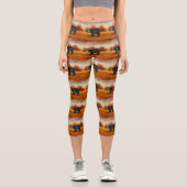 Schwarzer Bär im Herbstwald Capri Leggings (Vorderseite)
