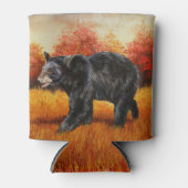 Schwarzer Bär im Herbstwald Dosenkühler (Vorderseite)