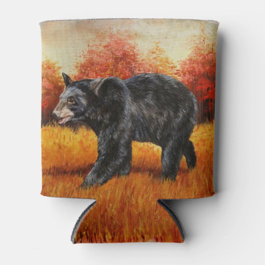 Schwarzer Bär im Herbstwald Dosenkühler (Vorderseite)